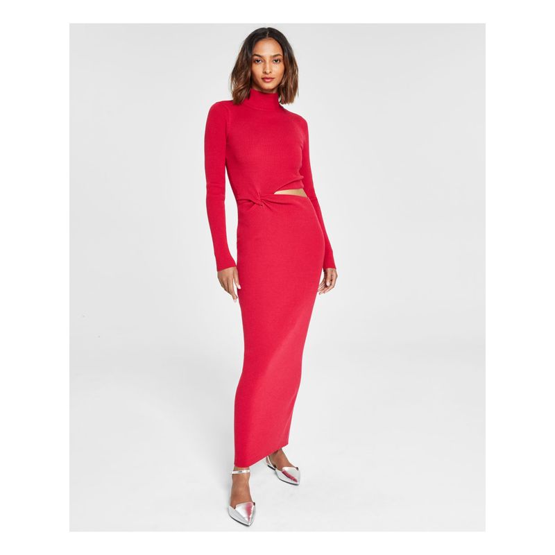 Rachel Rachel Roy Womens Red Open Torso Twist Accent Pullover Maxi Dress L
